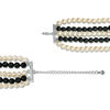 Thumbnail Image 2 of Freshwater Cultured Pearl and Onyx Twist Multi-Strand Necklace with Sterling Silver Clasp-19.5"