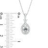 Thumbnail Image 2 of Oval Aquamarine and 1/10 CT. T.W. Diamond Frame Pendant in 10K White Gold
