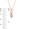 Thumbnail Image 1 of Oval Morganite and Diamond Accent Awareness Ribbon Pendant in Sterling Silver with 14K Rose Gold Plate