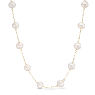 IMPERIAL® 6.0-7.0mm Cultured Freshwater Pearl Strand Necklace with 14K Gold  Fish-Hook Clasp