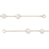 Thumbnail Image 2 of 6.0-7.0mm Freshwater Cultured Pearl Station Necklace in 14K Gold