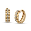Thumbnail Image 1 of Men's 1/20 CT. T.W. Diamond Triple Row Link Chain Huggie Hoop Earrings in 10K Two-Tone Gold