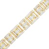 Thumbnail Image 1 of Men's 2 CT. T.W. Diamond Triple Row Link Bracelet in Hollow 10K Gold - 8.5"