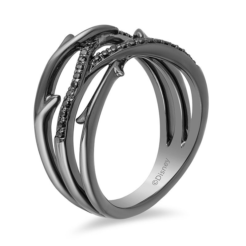 Main Image 2 of Enchanted Disney Villains Maleficent 1/5 CT. T.W. Black Diamond Ring in Sterling Silver with Black Rhodium