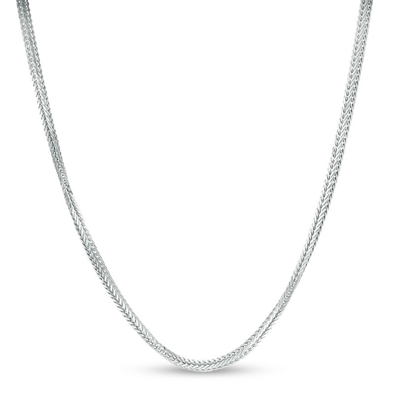 Main Image 1 of 035 Gauge Diamond-Cut Wheat Chain Necklace in Sterling Silver - 22"