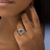 Thumbnail Image 2 of 1/2 CT. T.W. Black and White Multi-Diamond Cushion Frame Vintage-Style Bridal Set in Sterling Silver