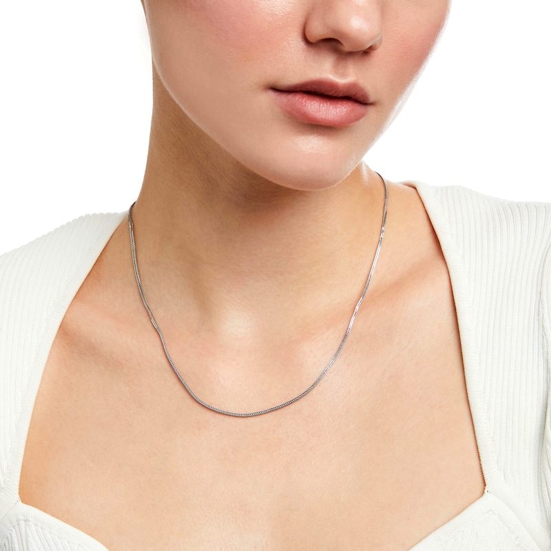 Main Image 2 of 035 Gauge Diamond-Cut Wheat Chain Necklace in Sterling Silver - 18"