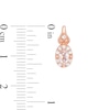 Thumbnail Image 1 of Oval Morganite and White Topaz Frame Pendant, Earrings and Ring Set in Sterling Silver with 14K Rose Gold Plate - Size 7