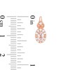 Thumbnail Image 1 of Oval Morganite and White Topaz Frame Pendant, Earrings and Ring Set in Sterling Silver with 14K Rose Gold Plate - Size 7