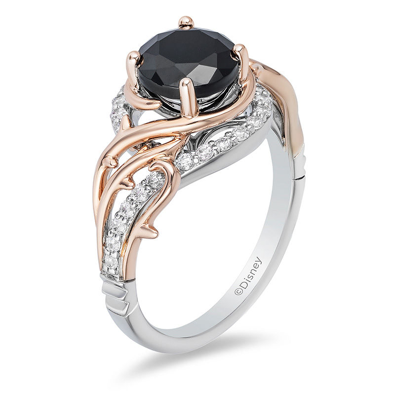 Enchanted Disney Villains Maleficent 2 CT. T.W. Black Diamond Thorn Engagement Ring in 14K Two Tone Gold Zales Outlet