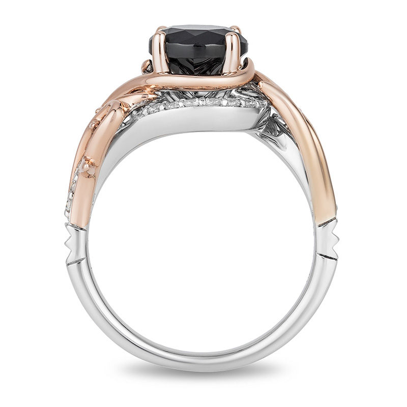 Main Image 3 of Enchanted Disney Villains Maleficent 2 CT. T.W. Black Diamond Thorn Engagement Ring in 14K Two-Tone Gold