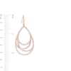 Lab-Created White Sapphire Layered Teardrop Earrings in Sterling Silver with 18K Rose Gold Plate