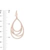 Thumbnail Image 1 of Lab-Created White Sapphire Layered Teardrop Earrings in Sterling Silver with 18K Rose Gold Plate