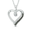 Thumbnail Image 0 of 1/10 CT. T.W. Enhanced Black and White Diamond Heart Pendant in Sterling Silver