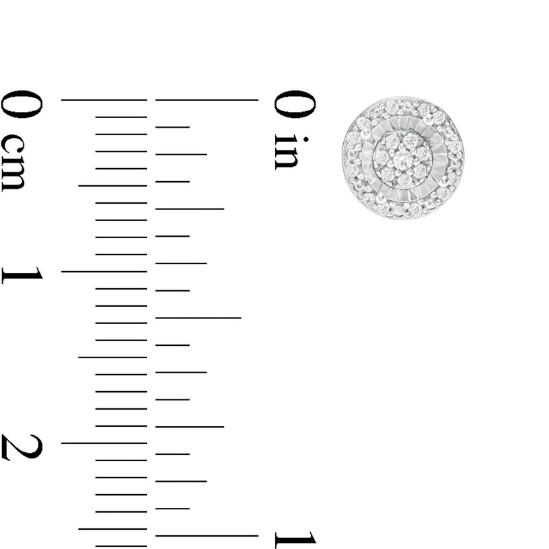 Main Image 2 of 1/8 CT. T.W. Composite Diamond Frame Stud Earrings in Sterling Silver