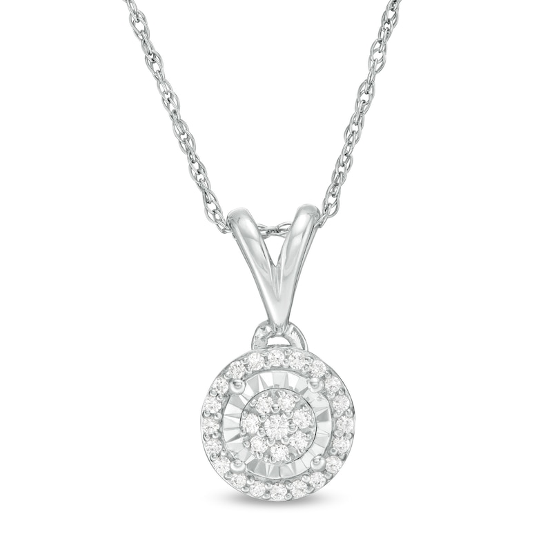 Main Image 1 of 1/10 CT. T.W. Composite Diamond Frame Pendant in Sterling Silver