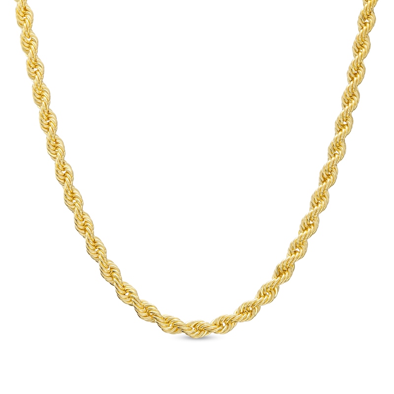 Men's 2.7mm Rope Chain Necklace in Hollow 14K Gold - 24