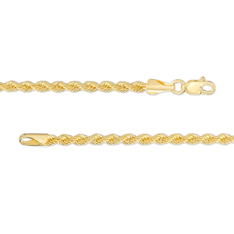 Main Image 3 of Men's 2.7mm Rope Chain Necklace in Hollow 14K Gold - 24"