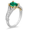 Thumbnail Image 2 of Enchanted Disney Tinker Bell Oval Green Topaz and 1/3 CT. T.W. Diamond Star Engagement Ring in 14K Two-Tone Gold