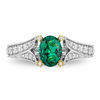 Thumbnail Image 4 of Enchanted Disney Tinker Bell Oval Green Topaz and 1/3 CT. T.W. Diamond Star Engagement Ring in 14K Two-Tone Gold