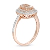 Thumbnail Image 2 of Oval Morganite and 3/8 CT. T.W. Diamond Double Cushion Frame Ring in 10K Rose Gold