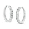Thumbnail Image 0 of 1/5 CT. T.W. Diamond Hoop Earrings in Sterling Silver