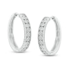 Thumbnail Image 1 of 1/5 CT. T.W. Diamond Hoop Earrings in Sterling Silver