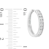 Thumbnail Image 2 of 1/5 CT. T.W. Diamond Hoop Earrings in Sterling Silver