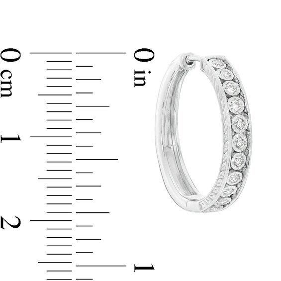 1/5 CT. T.W. Diamond Hoop Earrings in Sterling Silver 1/5 CT. T.W. Diamond Hoop Earrings in Sterling Silver