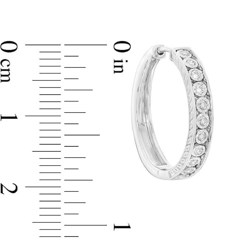1/5 CT. T.W. Diamond Hoop Earrings in Sterling Silver
