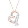 Thumbnail Image 0 of 1/4 CT. T.W. Diamond Tilted Heart Pendant in 10K Rose Gold