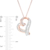 Thumbnail Image 2 of 1/4 CT. T.W. Diamond Tilted Heart Pendant in 10K Rose Gold