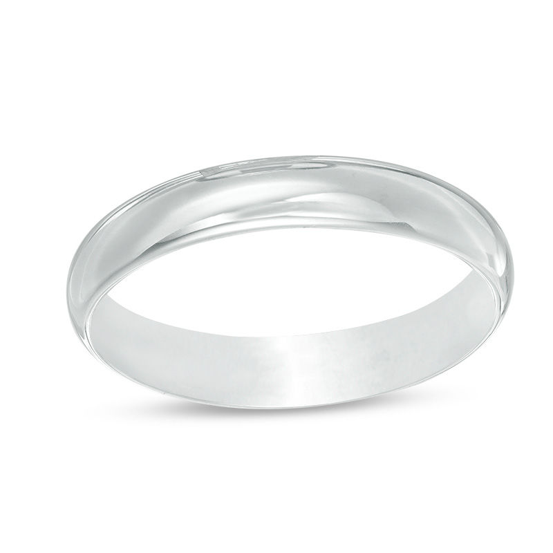 Main Image 1 of Men's 4.0mm Lightweight Comfort-Fit Wedding Band in 10K White Gold