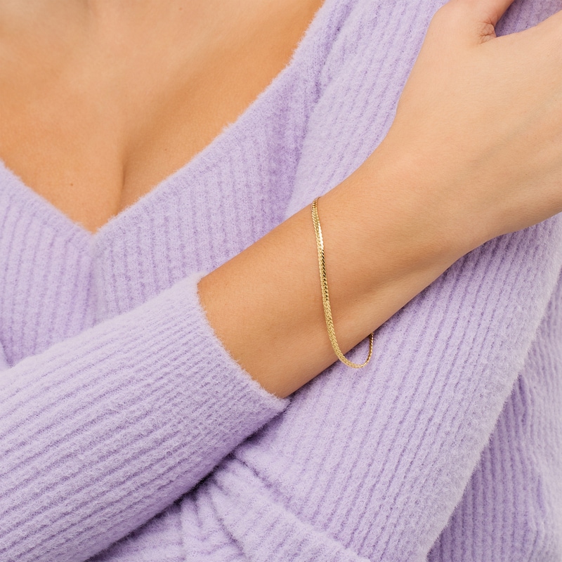 Main Image 2 of 2.65mm Curb Chain Bracelet in Hollow 10K Gold - 7.5"