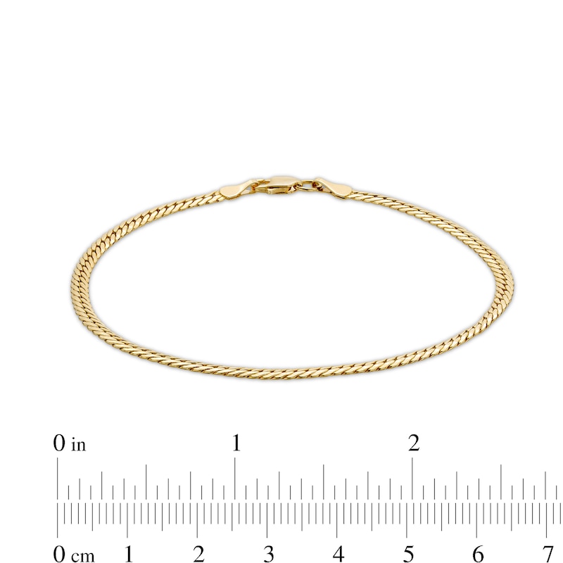 Main Image 4 of 2.65mm Curb Chain Bracelet in Hollow 10K Gold - 7.5"