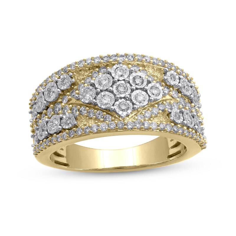 Main Image 1 of 3/4 CT. T.W. Marquise Multi-Diamond Edge Ring in 14K Gold