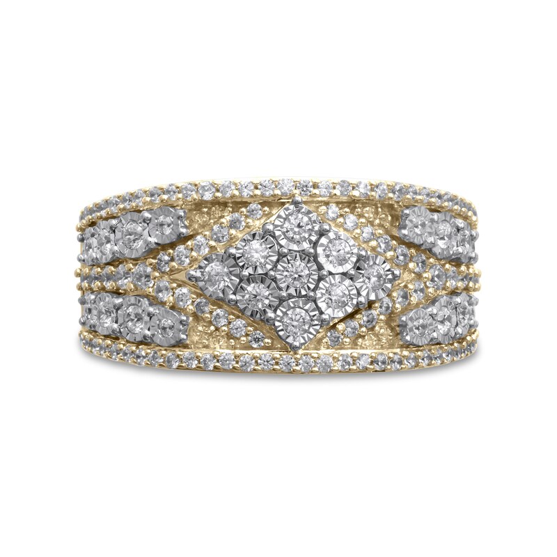 Main Image 3 of 3/4 CT. T.W. Marquise Multi-Diamond Edge Ring in 14K Gold