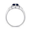 Thumbnail Image 3 of 6.0mm Heart-Shaped Lab-Created Blue Sapphire and 1/10 CT. T.W. Diamond Frame Ring in 10K White Gold