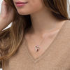 Thumbnail Image 2 of Marquise Garnet and Lab-Created White Sapphire Heart Pendant in Sterling Silver