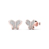 Thumbnail Image 0 of 1/10 CT. T.W. Diamond Butterflies Stud Earrings in 14K Rose Gold
