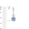 Thumbnail Image 1 of Cushion-Cut Lab-Created Blue and White Sapphire Doorknocker Hoop Earrings in Sterling Silver