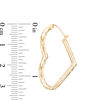 Thumbnail Image 1 of Diamond-Cut Faceted Heart-Shaped Hoop Earrings in 10K Gold