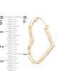 Thumbnail Image 2 of Diamond-Cut Faceted Heart-Shaped Hoop Earrings in 10K Gold