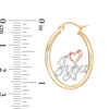 "I heart you" Hoop Earrings in 10K Tri-Tone Gold