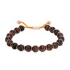 Thumbnail Image 1 of Men's 10.5mm Tiger's Eye Bead Bolo Bracelet in Sterling Silver with Rose Rhodium - 8.5"