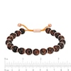 Thumbnail Image 1 of Men's 10.5mm Tiger's Eye Bead Bolo Bracelet in Sterling Silver with Rose Rhodium - 8.5"