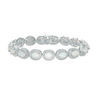Thumbnail Image 0 of Oval Lab-Created Opal and Diamond Accent Beaded Frame Vintage-Style Bracelet in Sterling Silver - 7.25"