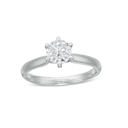 1 CT. Certified Diamond Solitaire Engagement Ring in 14K White Gold (I/VS2)