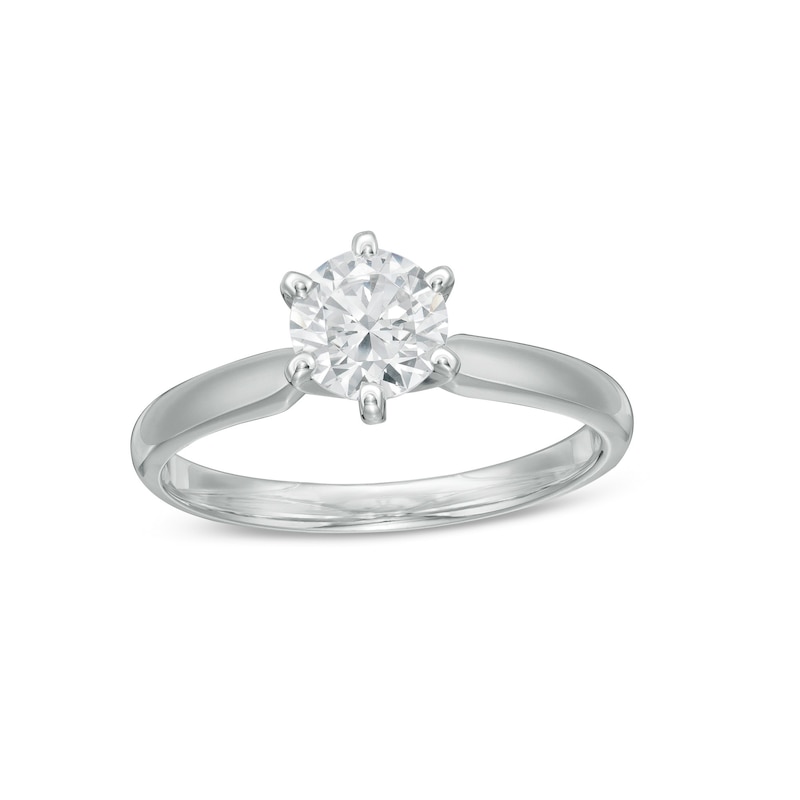 Main Image 1 of 1 CT. Certified Diamond Solitaire Engagement Ring in 14K White Gold (I/VS2)