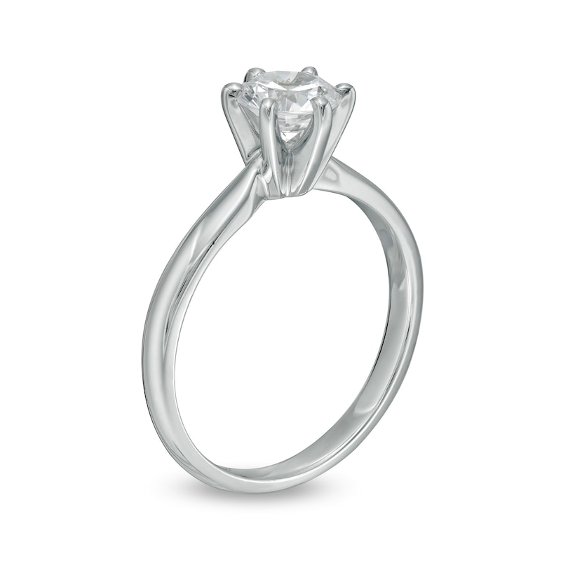 Main Image 3 of 1 CT. Certified Diamond Solitaire Engagement Ring in 14K White Gold (I/VS2)